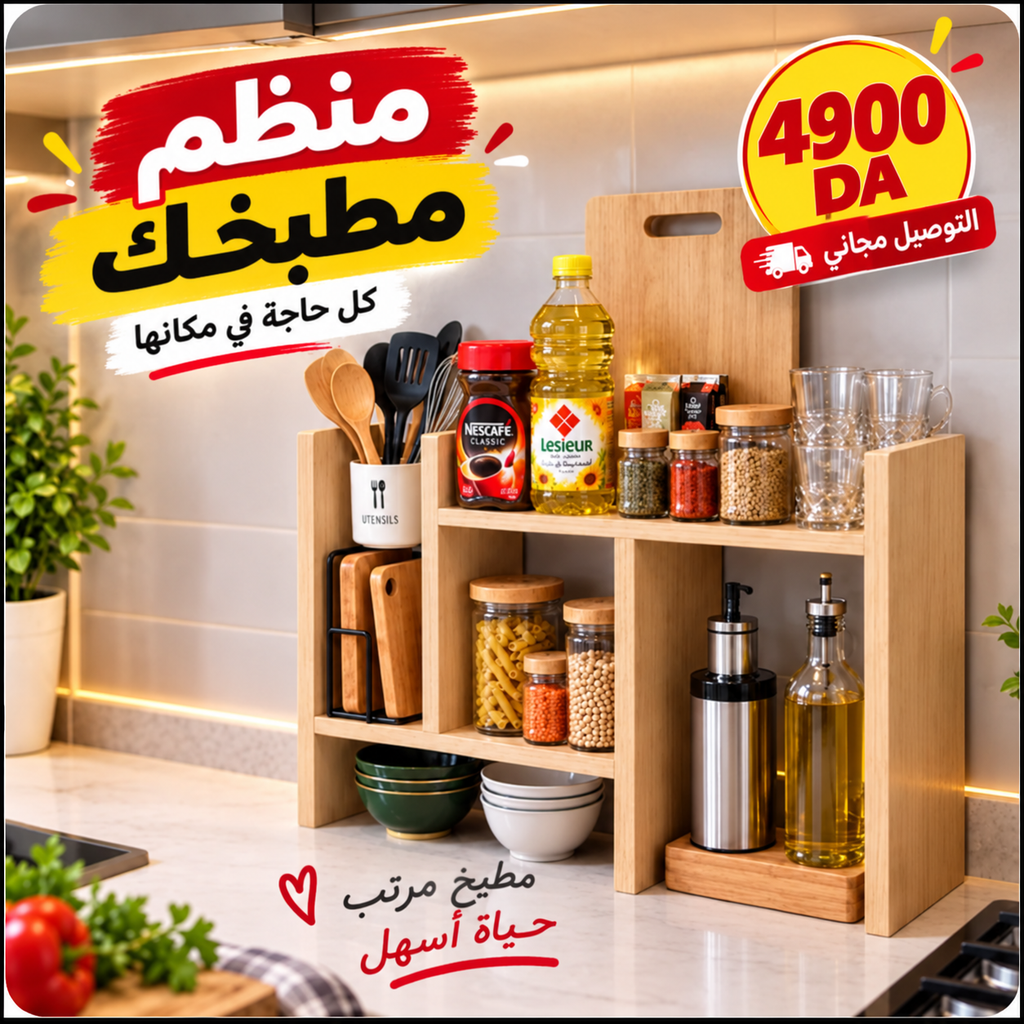Organisateur de cuisine en bois